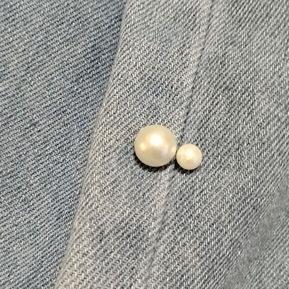 Pearl Embellished Denim Elastic Waist Jeans Kids Sz 7 - Picture 6 of 9